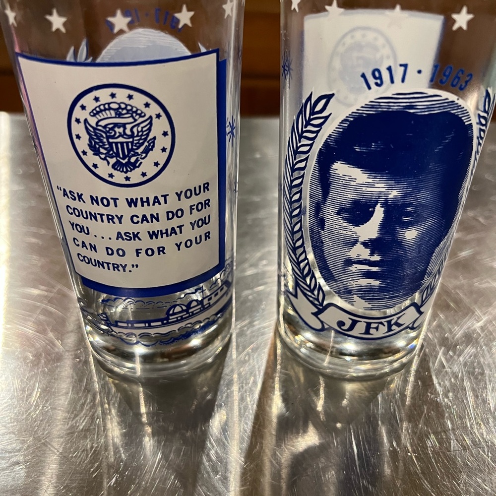 JFK Commemorative Glass Set in Blue